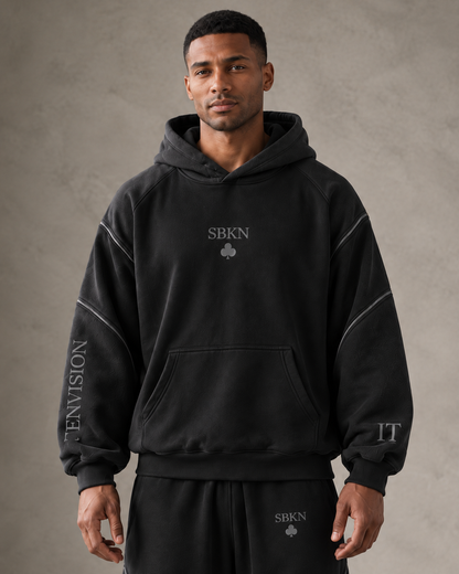 SBKN Hoodie | Black / Onyx | front | AI concept render
