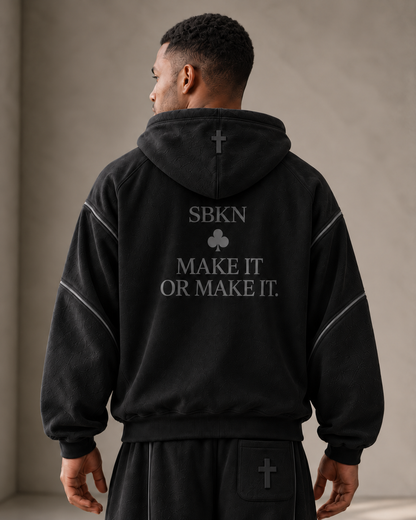 SBKN Hoodie | Black / Onyx | back | AI concept render