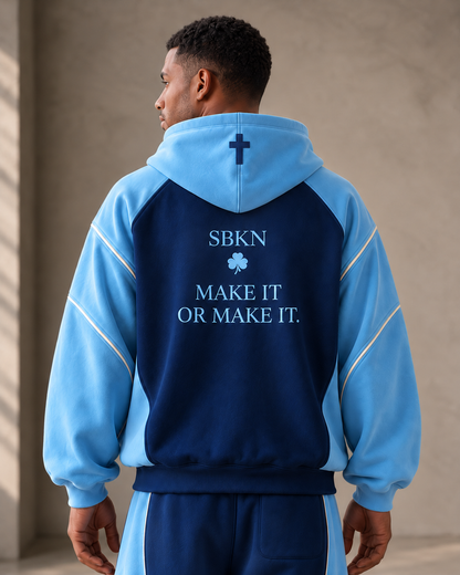 SBKN Hoodie | Navy / Ice | back | AI concept render