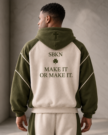 SBKN Hoodie | Olive / Bone | back | AI concept render